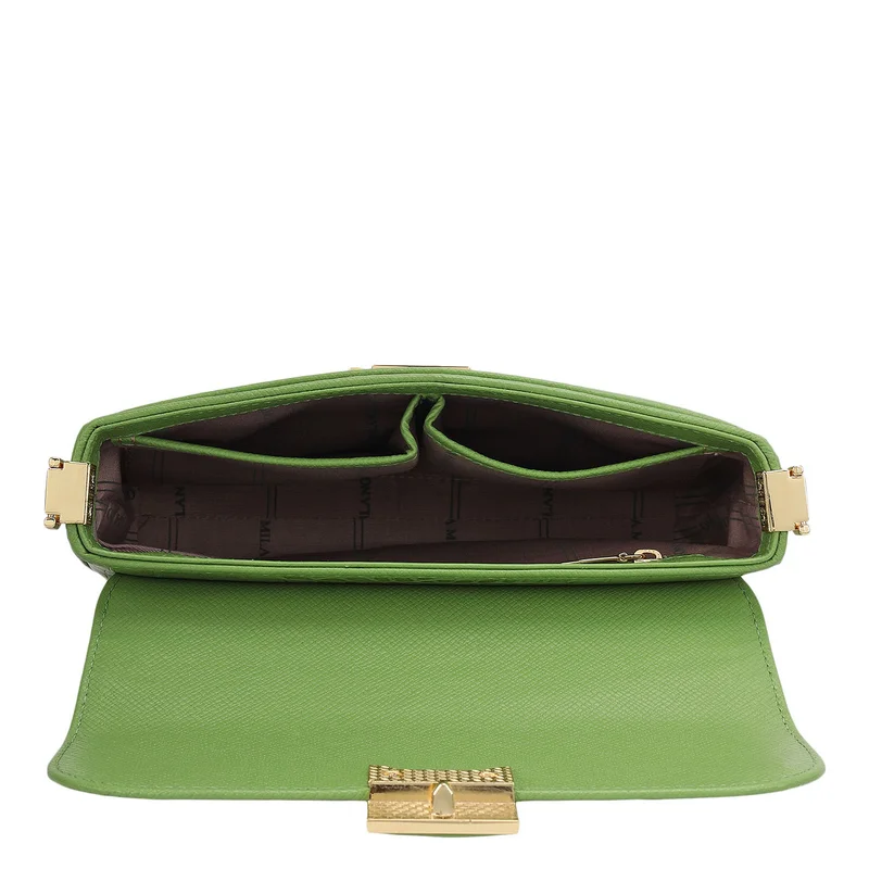 Da Milano Kiwi Small Croco Leather Shoulder Bag - Kiwi for Women | Best Price UAE